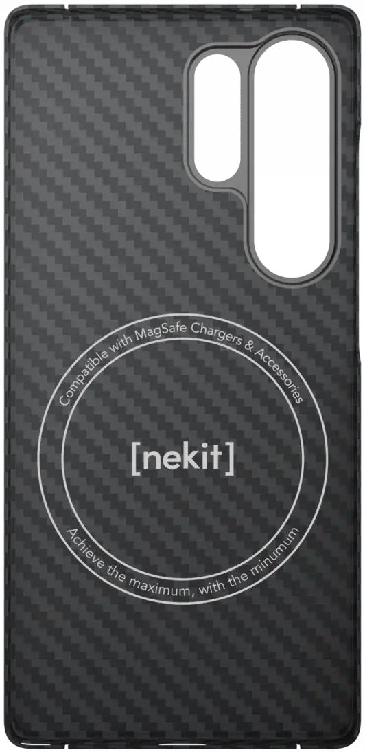 NEKIT Fiber Samsung Galaxy S25 Ultra Hoesje MagSafe Kevlar Back Cover Dun Zwart afbeelding 17