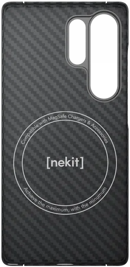 NEKIT Fiber Samsung Galaxy S25 Ultra Hoesje MagSafe Kevlar Back Cover Dun Zwart afbeelding 17
