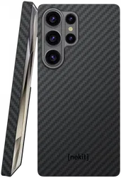 NEKIT Fiber Samsung Galaxy S25 Ultra Hoesje MagSafe Kevlar Back Cover Dun Zwart afbeelding