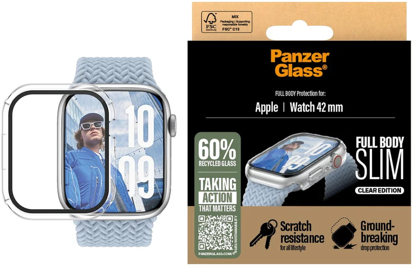 PanzerGlass Full Body - Apple Watch 11 / 10 42MM Screen Protector - Transparant afbeelding 1