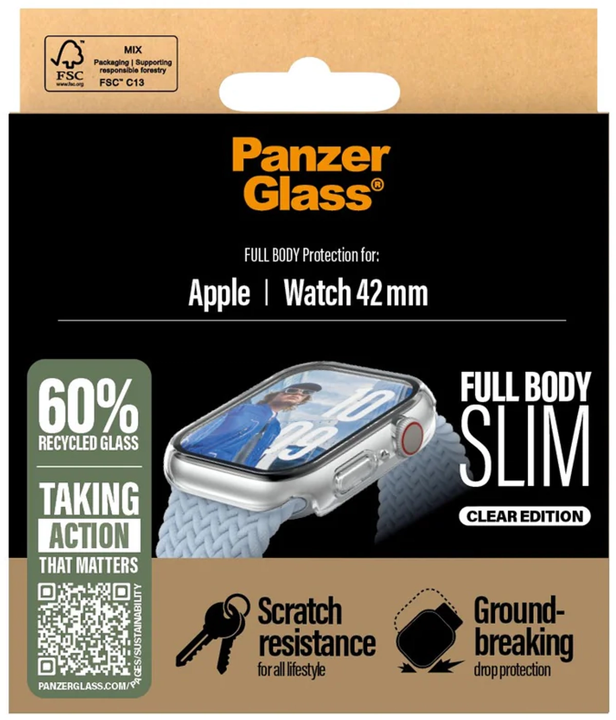 PanzerGlass Full Body - Apple Watch 11 / 10 42MM Screen Protector - Transparant afbeelding 4