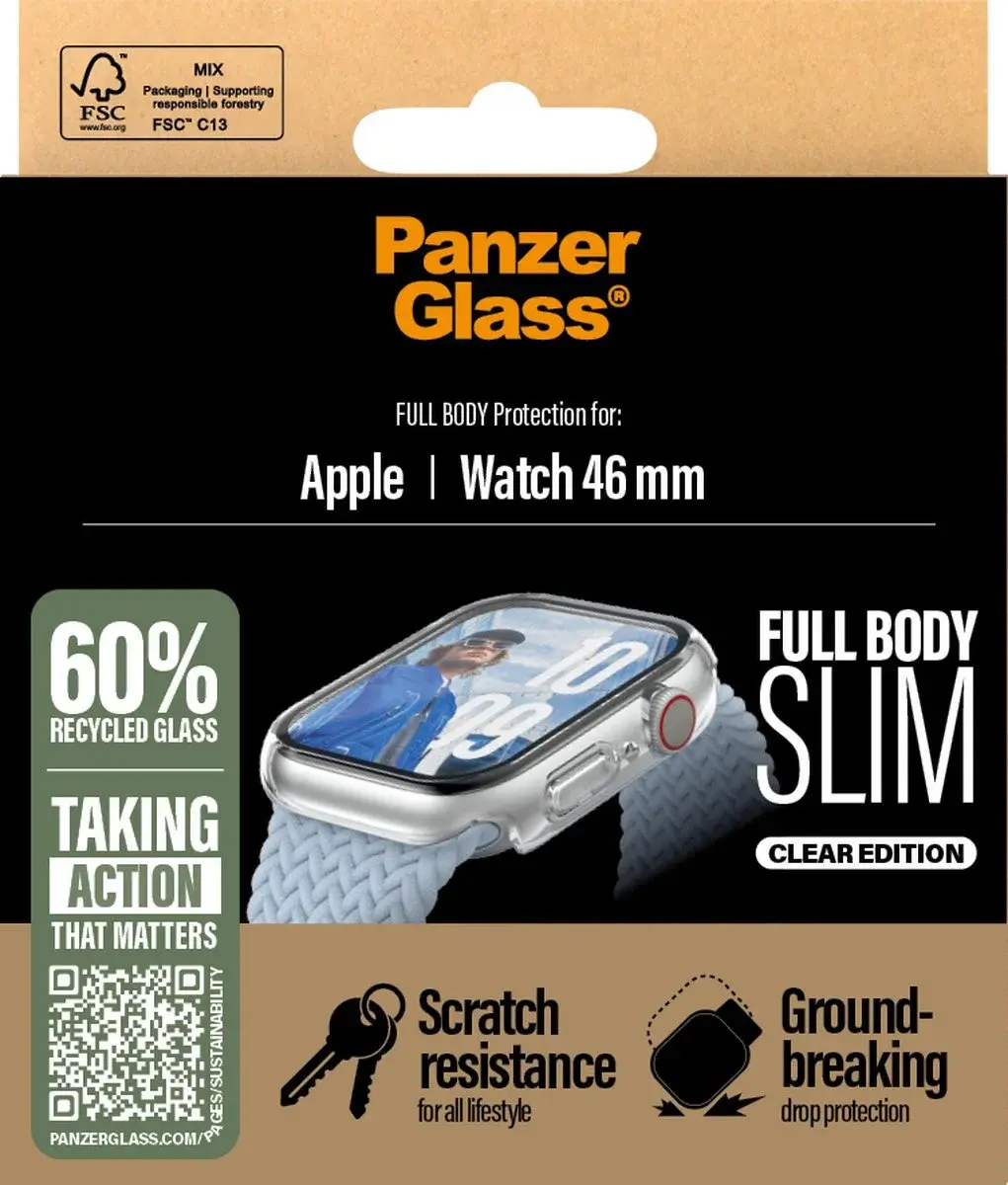 PanzerGlass Full Body - Apple Watch 11 / 10 46MM Screen Protector - Transparant afbeelding 3