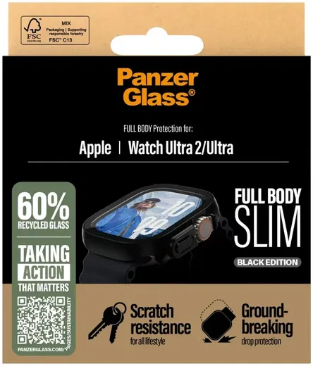 PanzerGlass Full Body Slim Apple Watch Ultra 3/2/1 Screen Protector Zwart afbeelding 4
