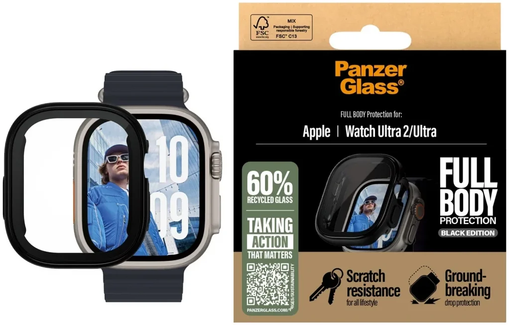 PanzerGlass Full Body Apple Watch Ultra 49MM 3 / 2 / 1 Hoesje Zwart afbeelding 2