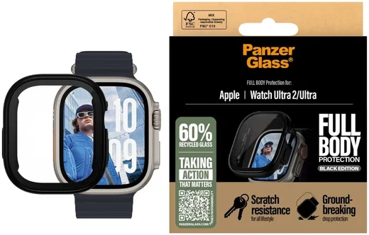 PanzerGlass Full Body Apple Watch Ultra 49MM 3 / 2 / 1 Hoesje Zwart afbeelding 2