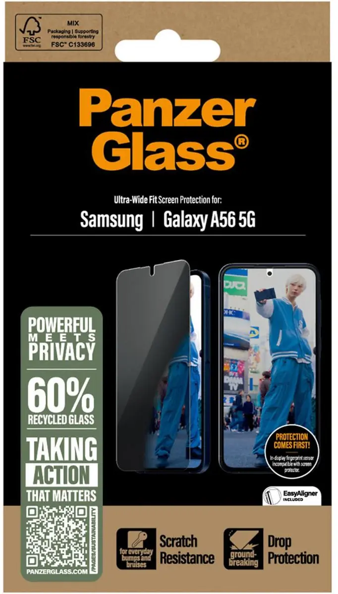 PanzerGlass Ultra-Wide Samsung Galaxy A56 Privacy Glass EasyAligner afbeelding 4