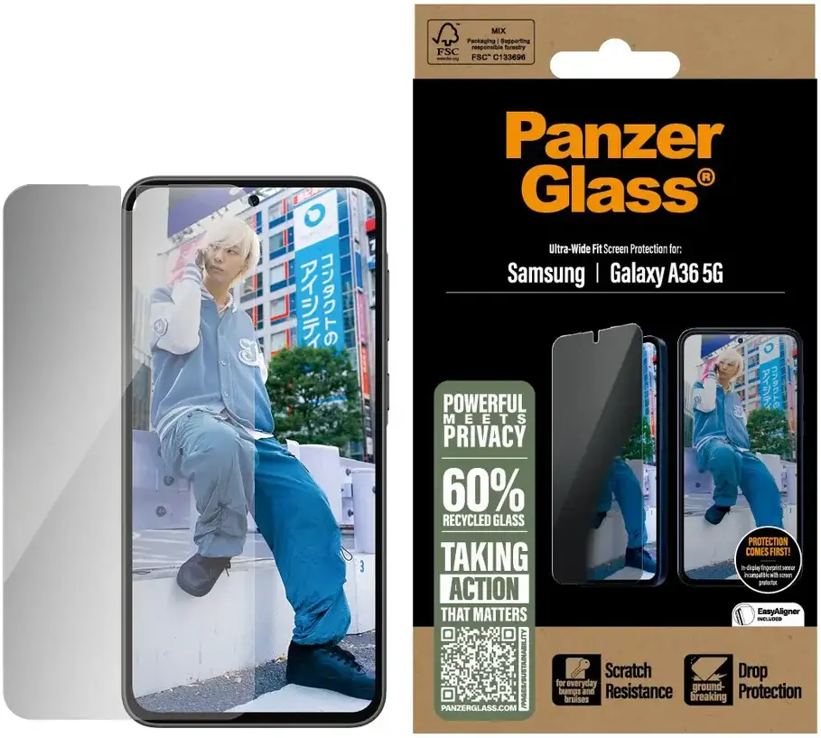 PanzerGlass Ultra-Wide Samsung Galaxy A36 Privacy Glass EasyAligner afbeelding 1