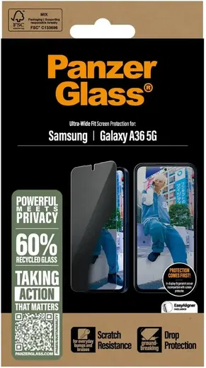 PanzerGlass Ultra-Wide Samsung Galaxy A36 Privacy Glass EasyAligner afbeelding 4