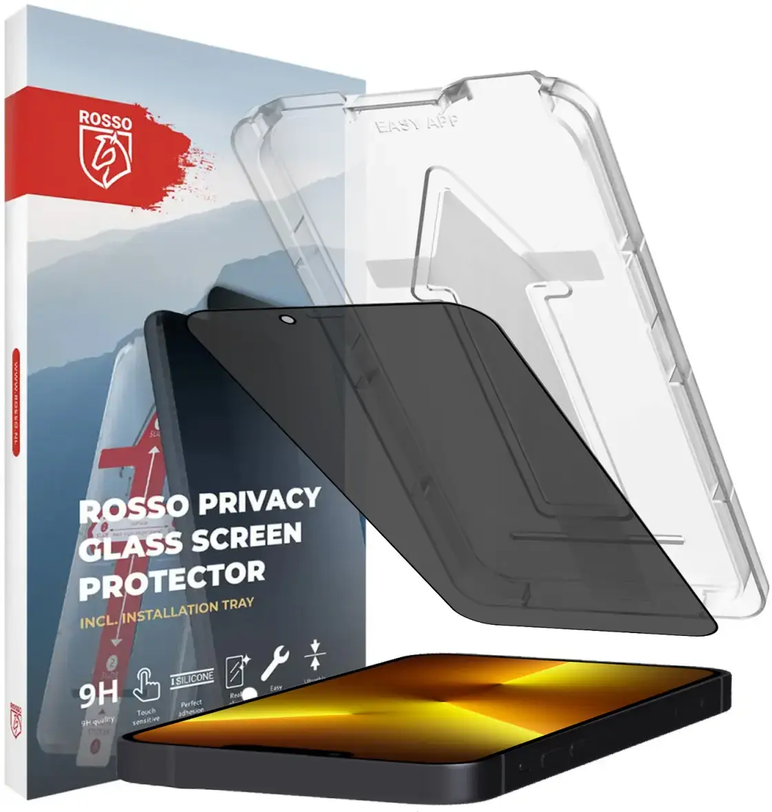 Rosso Apple iPhone 14 Pro Max Privacy Glass met Installatietray afbeelding 1