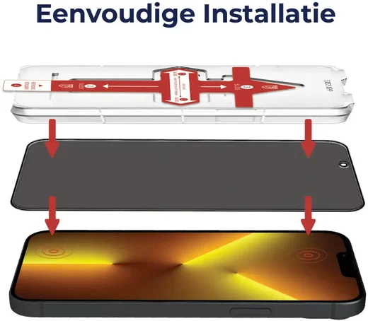 Rosso Apple iPhone 14 Pro Max Privacy Glass met Installatietray afbeelding 2
