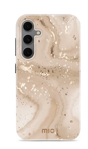 MIO MagSafe Samsung Galaxy S24 FE Hoesje Hard Shell Back Cover Gold Marble afbeelding 1