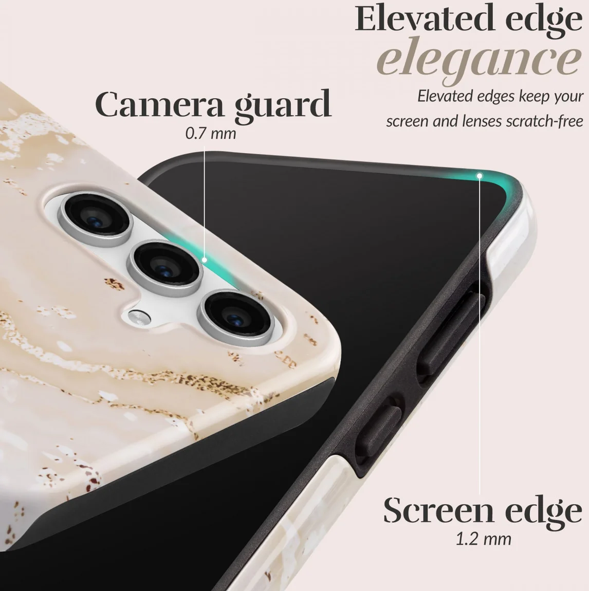 MIO MagSafe Samsung Galaxy S24 FE Hoesje Hard Shell Back Cover Gold Marble afbeelding 6