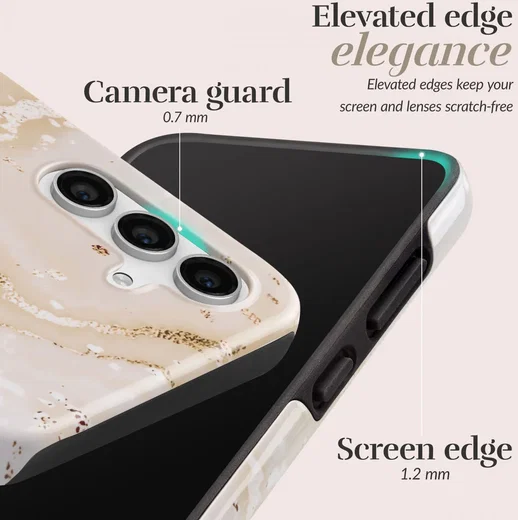 MIO MagSafe Samsung Galaxy S24 FE Hoesje Hard Shell Back Cover Gold Marble afbeelding 6