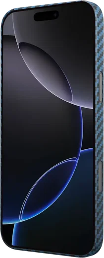 NEKIT Fiber Apple iPhone 16 Pro Max Hoesje MagSafe Kevlar Back Cover Dun Blauw afbeelding 15
