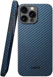 NEKIT Fiber Apple iPhone 16 Pro Max Hoesje MagSafe Kevlar Back Cover Dun Blauw afbeelding