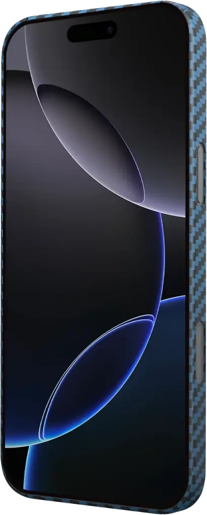 NEKIT Fiber Apple iPhone 16 Pro Hoesje MagSafe Kevlar Back Cover Dun Blauw afbeelding 15
