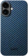 NEKIT Fiber Apple iPhone 16 Hoesje MagSafe Kevlar Back Cover Dun Blauw afbeelding 13