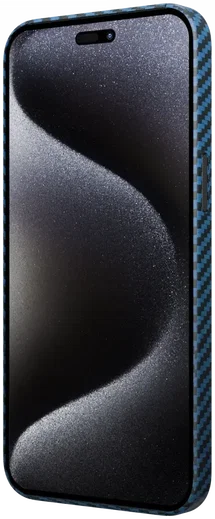 NEKIT Fiber Apple iPhone 15 Pro Hoesje MagSafe Kevlar Back Cover Dun Blauw afbeelding 15