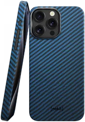 NEKIT Fiber Apple iPhone 14 Pro Max Hoesje MagSafe Kevlar Back Cover Dun Blauw afbeelding