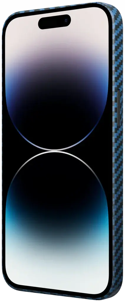 NEKIT Fiber Apple iPhone 14 Pro Hoesje MagSafe Kevlar Back Cover Dun Blauw afbeelding 15