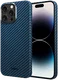 NEKIT Fiber Apple iPhone 14 Pro Hoesje MagSafe Kevlar Back Cover Dun Blauw afbeelding 2