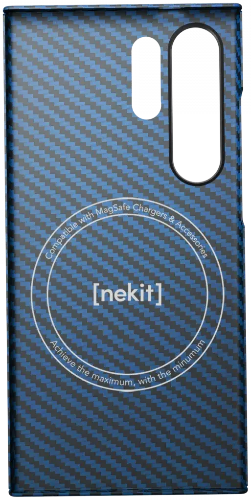 NEKIT Fiber Samsung Galaxy S24 Ultra Hoesje MagSafe Kevlar Back Cover Dun Blauw afbeelding 17