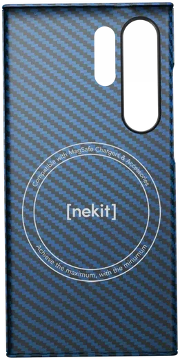 NEKIT Fiber Samsung Galaxy S24 Ultra Hoesje MagSafe Kevlar Back Cover Dun Blauw afbeelding 17