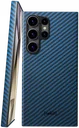 NEKIT Fiber Samsung Galaxy S24 Ultra Hoesje MagSafe Kevlar Back Cover Dun Blauw