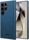 NEKIT Fiber Samsung Galaxy S24 Ultra Hoesje MagSafe Kevlar Back Cover Dun Blauw afbeelding 2