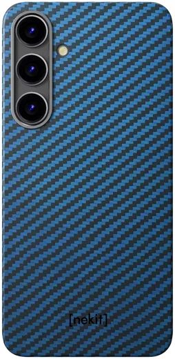 NEKIT Fiber Samsung Galaxy S24 Plus Hoesje MagSafe Kevlar Back Cover Dun Blauw afbeelding 14