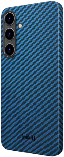 NEKIT Fiber Samsung Galaxy S24 Plus Hoesje MagSafe Kevlar Back Cover Dun Blauw afbeelding 15
