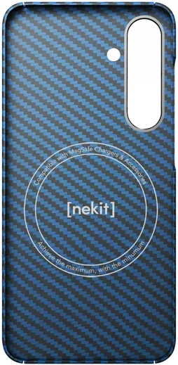 NEKIT Fiber Samsung Galaxy S24 Plus Hoesje MagSafe Kevlar Back Cover Dun Blauw afbeelding 17