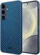 NEKIT Fiber Samsung Galaxy S24 Plus Hoesje MagSafe Kevlar Back Cover Dun Blauw afbeelding 2