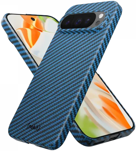 NEKIT Fiber Google Pixel 9 / 9 Pro Hoesje MagSafe Kevlar Back Cover Dun Blauw afbeelding 13