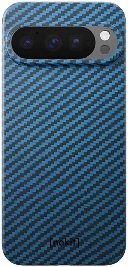 NEKIT Fiber Google Pixel 9 / 9 Pro Hoesje MagSafe Kevlar Back Cover Dun Blauw afbeelding 14