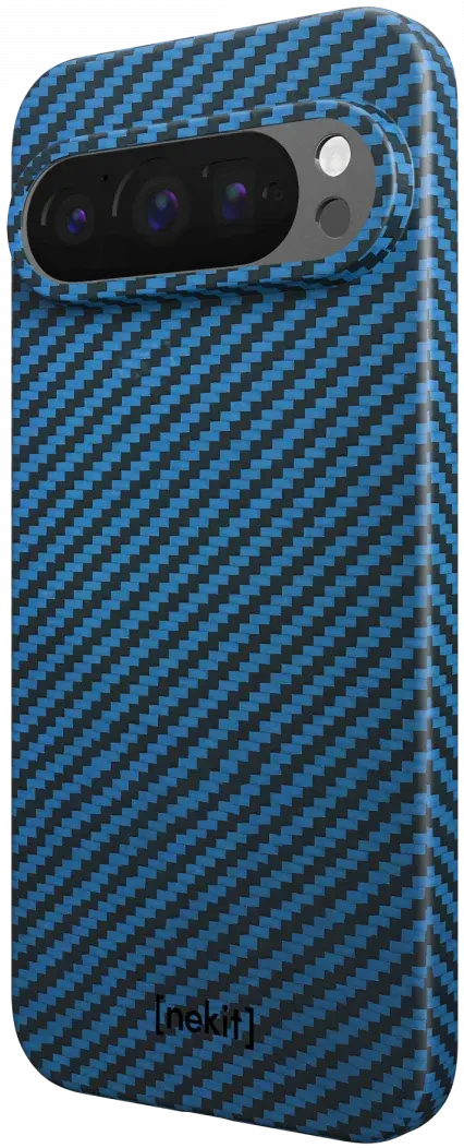 NEKIT Fiber Google Pixel 9 / 9 Pro Hoesje MagSafe Kevlar Back Cover Dun Blauw afbeelding 15
