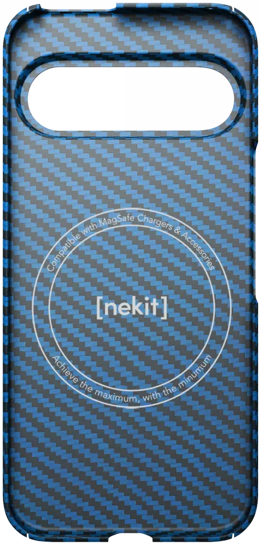 NEKIT Fiber Google Pixel 9 / 9 Pro Hoesje MagSafe Kevlar Back Cover Dun Blauw afbeelding 17