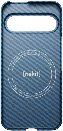 NEKIT Fiber Google Pixel 9 / 9 Pro Hoesje MagSafe Kevlar Back Cover Dun Blauw afbeelding 17