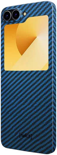 NEKIT Fiber Samsung Galaxy Z Flip 6 Hoesje MagSafe Kevlar Back Cover Dun Blauw afbeelding 14