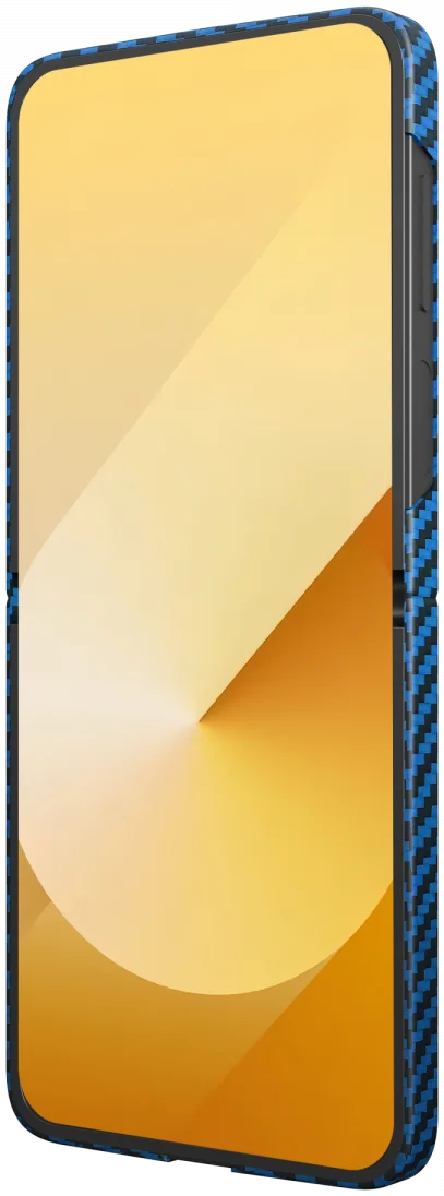 NEKIT Fiber Samsung Galaxy Z Flip 6 Hoesje MagSafe Kevlar Back Cover Dun Blauw afbeelding 16