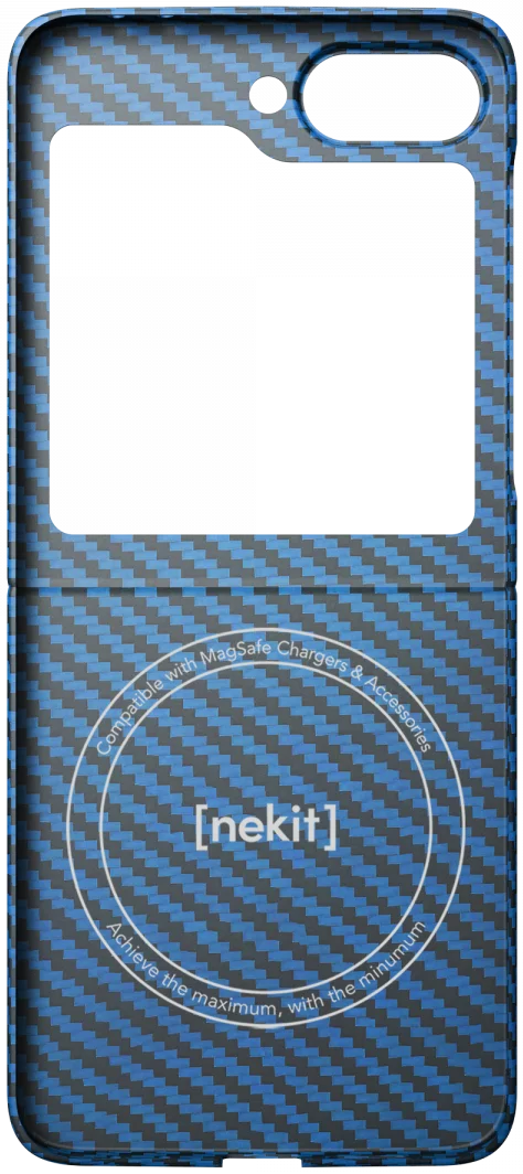 NEKIT Fiber Samsung Galaxy Z Flip 6 Hoesje MagSafe Kevlar Back Cover Dun Blauw afbeelding 17