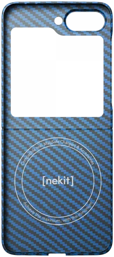 NEKIT Fiber Samsung Galaxy Z Flip 6 Hoesje MagSafe Kevlar Back Cover Dun Blauw afbeelding 17