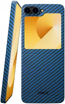 NEKIT Fiber Samsung Galaxy Z Flip 6 Hoesje MagSafe Kevlar Back Cover Dun Blauw
