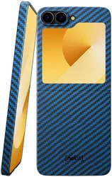 NEKIT Fiber Samsung Galaxy Z Flip 6 Hoesje MagSafe Kevlar Back Cover Dun Blauw afbeelding