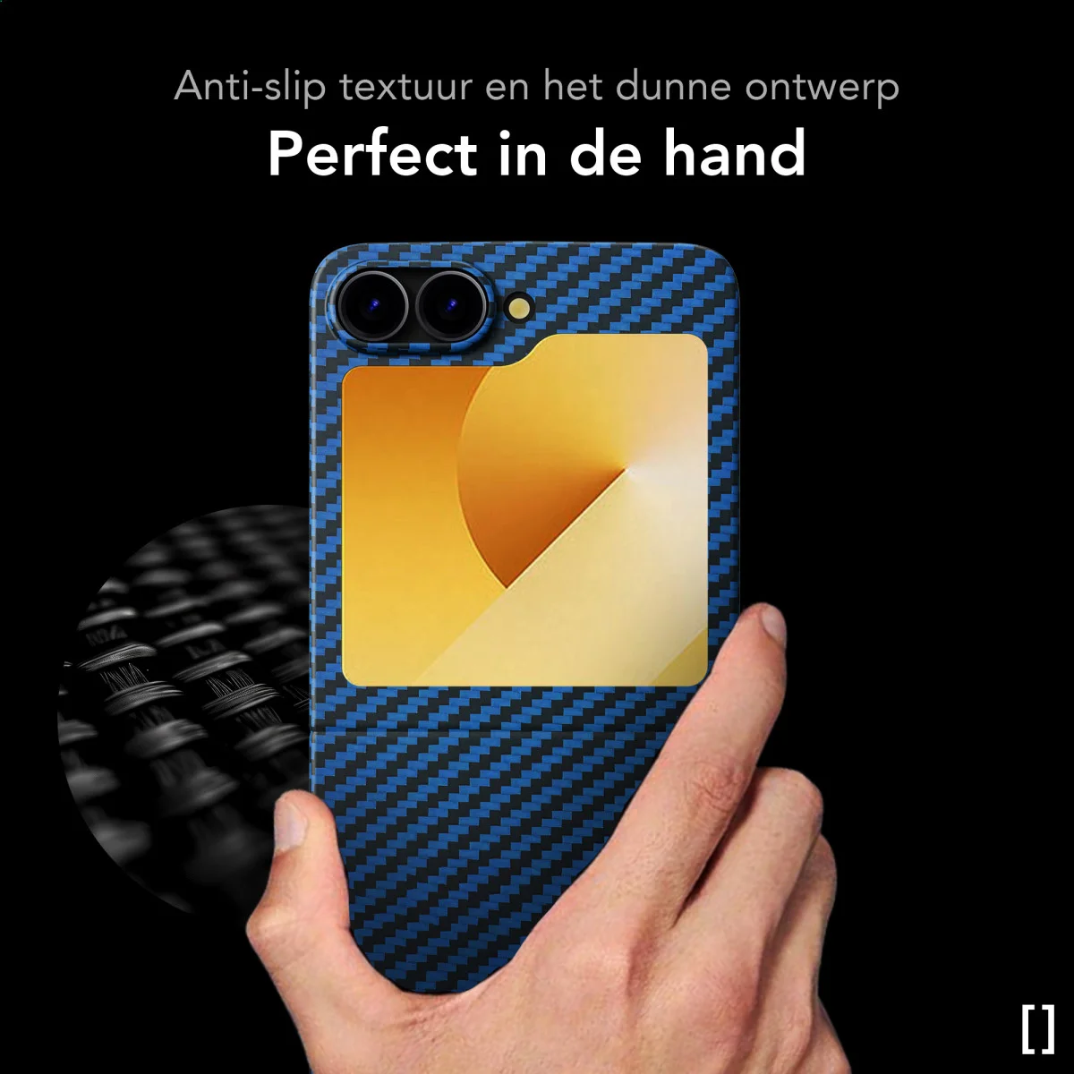 NEKIT Fiber Samsung Galaxy Z Flip 6 Hoesje MagSafe Kevlar Back Cover Dun Blauw afbeelding 6