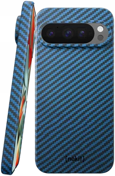 NEKIT Fiber Google Pixel 9 Pro XL Hoesje MagSafe Kevlar Back Cover Dun Blauw