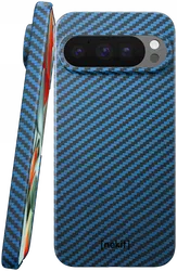 NEKIT Fiber Google Pixel 9 Pro XL Hoesje MagSafe Kevlar Back Cover Dun Blauw afbeelding