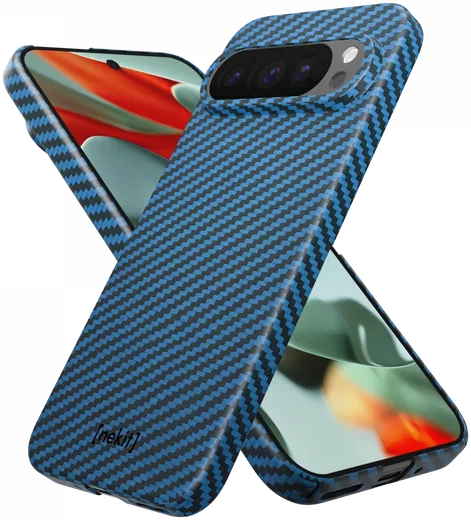 NEKIT Fiber Google Pixel 9 Pro XL Hoesje MagSafe Kevlar Back Cover Dun Blauw afbeelding 11