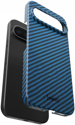 NEKIT Fiber Google Pixel 9 Pro XL Hoesje MagSafe Kevlar Back Cover Dun Blauw afbeelding 12