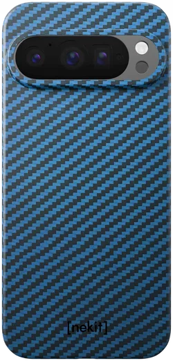 NEKIT Fiber Google Pixel 9 Pro XL Hoesje MagSafe Kevlar Back Cover Dun Blauw afbeelding 13